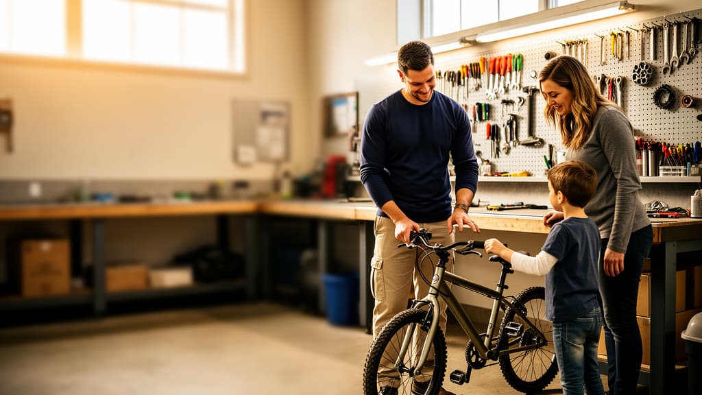 A helpful independent bicycle-repair errand in a local shop